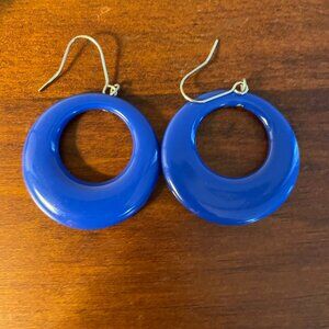 Bundle 3 for $12.  Vintage bold blue donut earrings, circa late 80's- Early 90s